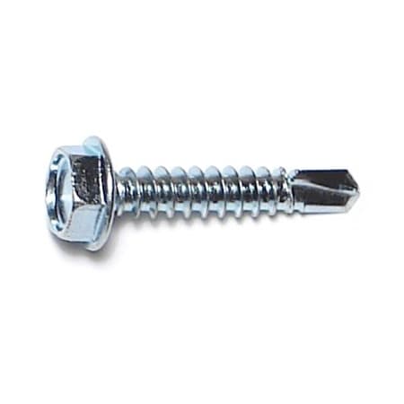 Buildright Self-Drilling Screw, #10 x 1 in, Zinc Plated Steel Flange Hex Head External Hex Drive, 5000 PK 07772